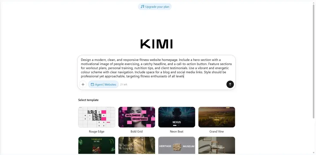 Describing the idea as prompt