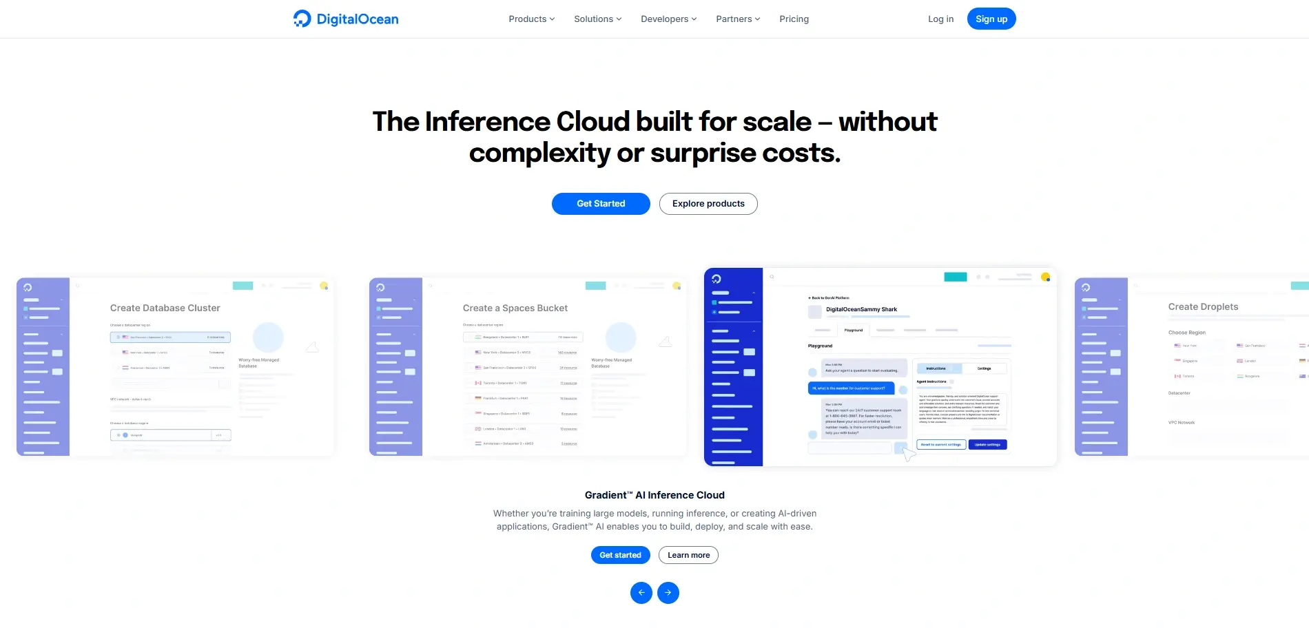 Interface of DigitalOcean