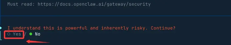Continue installation