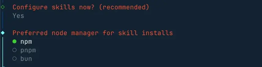 Select npm or other options