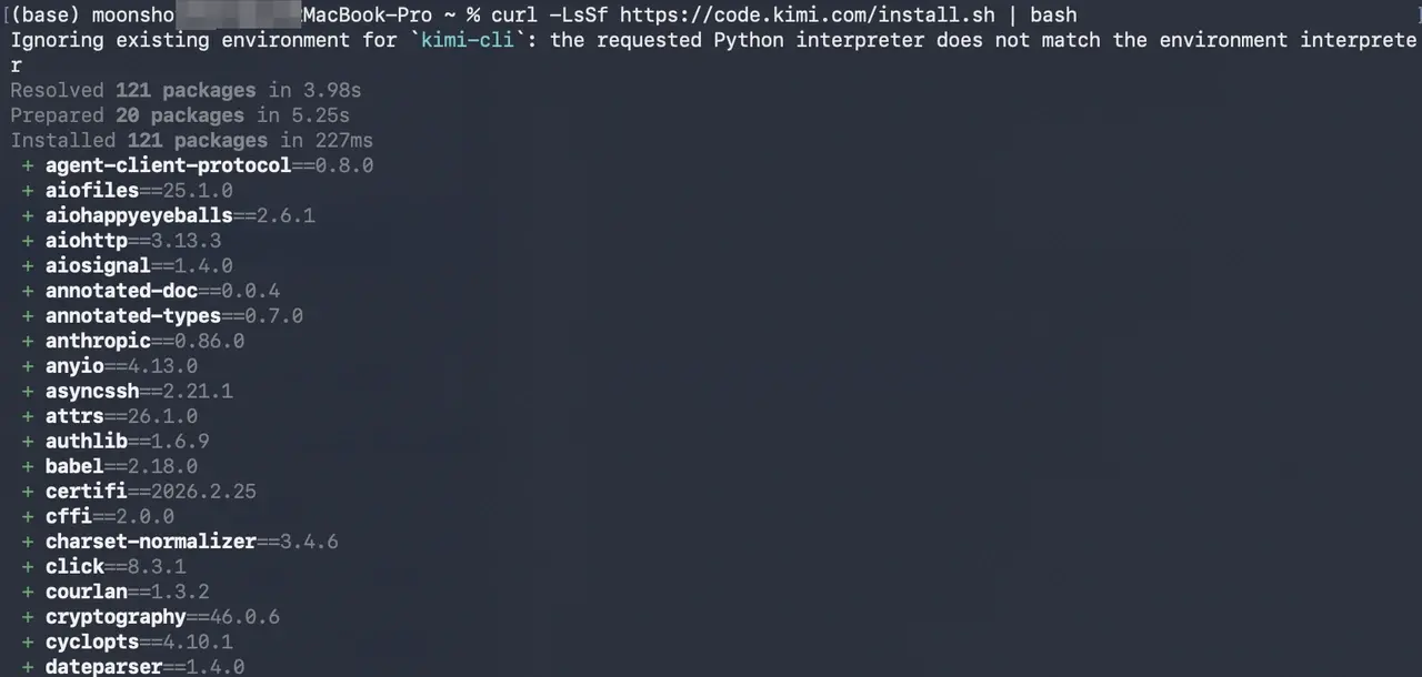 Install Kimi Code CLI
