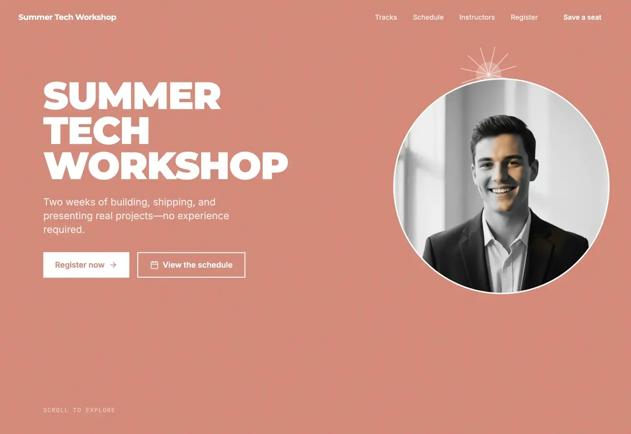 Event registration page with Kimi