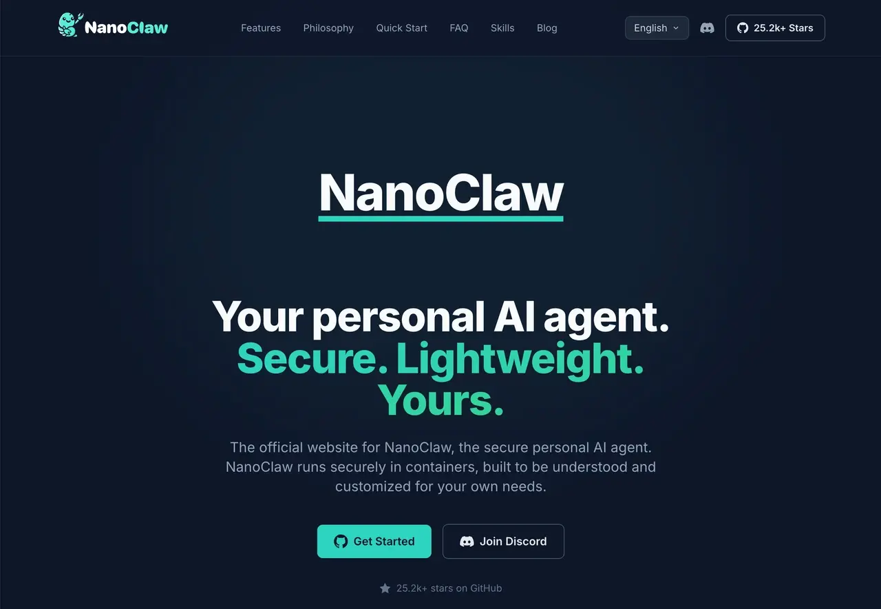OpenClaw alternative - Nanoclaw runs in container isolation