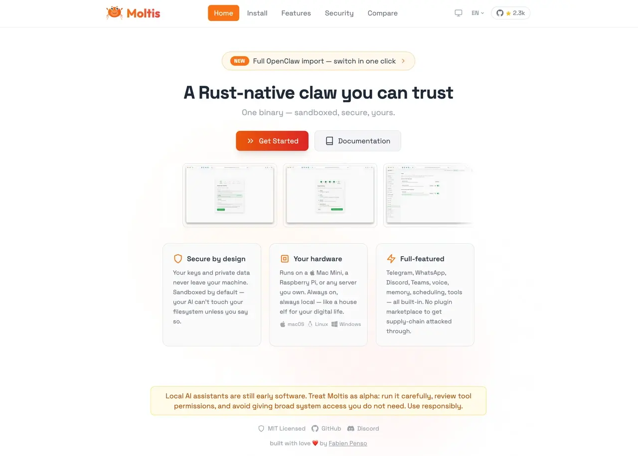 OpenClaw alternative - Moltis written in Rust