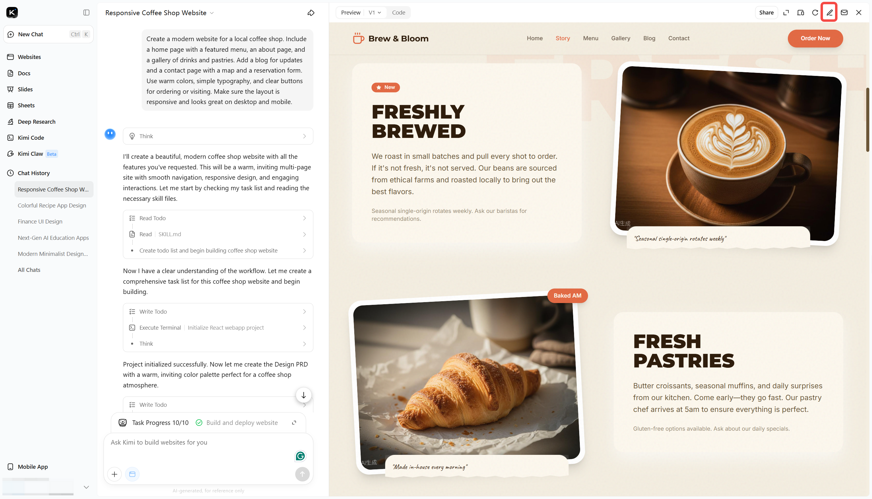 Customize and refine your site with an easy site builder