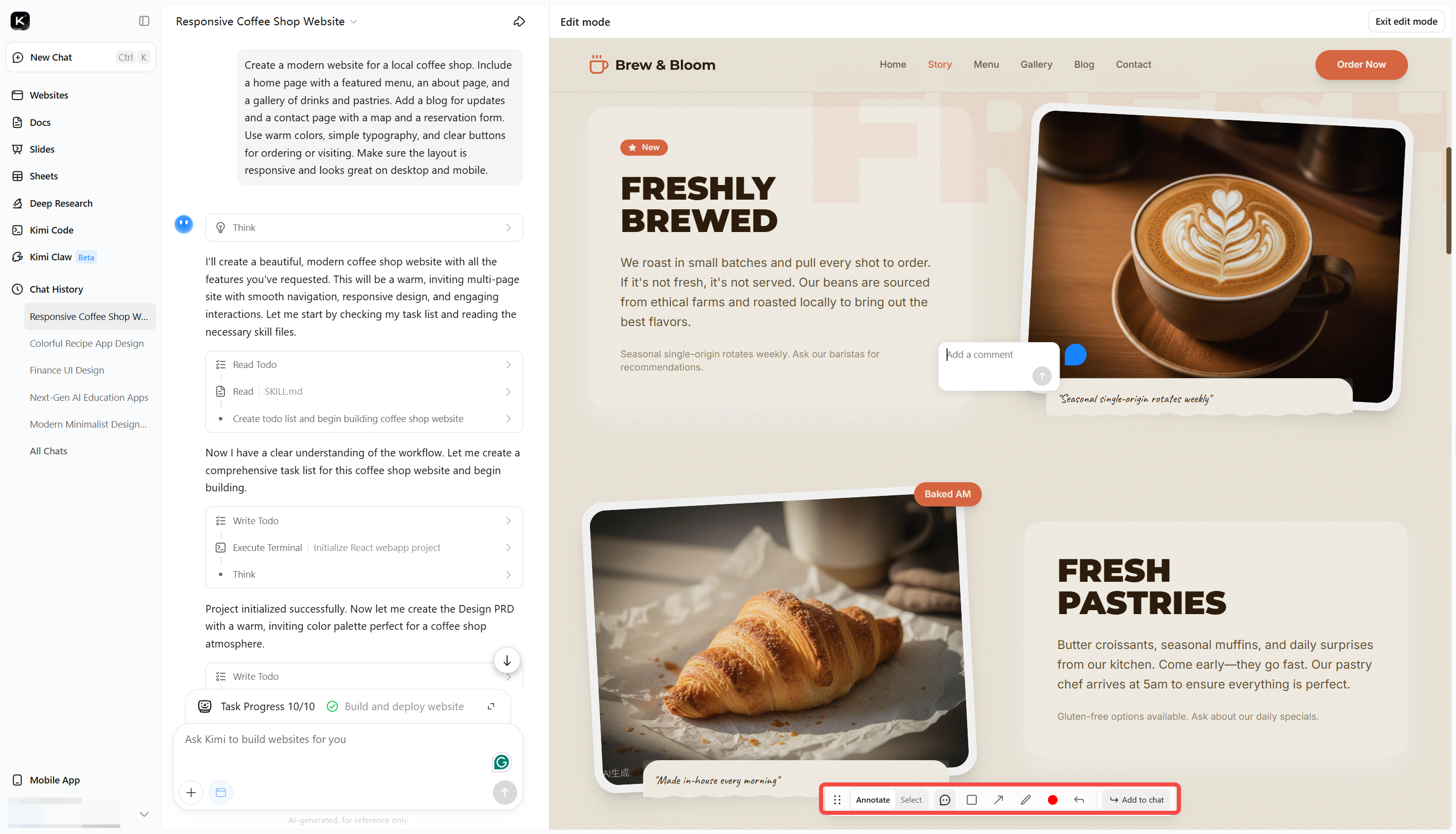 Customize and refine your site