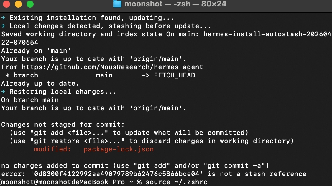 Reload terminal environment