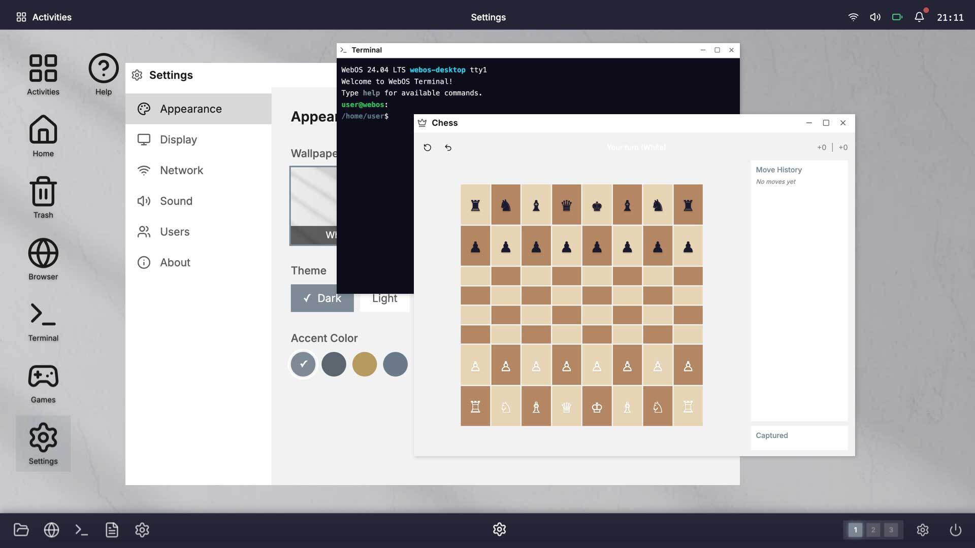 Web Linux Desktop Simulator