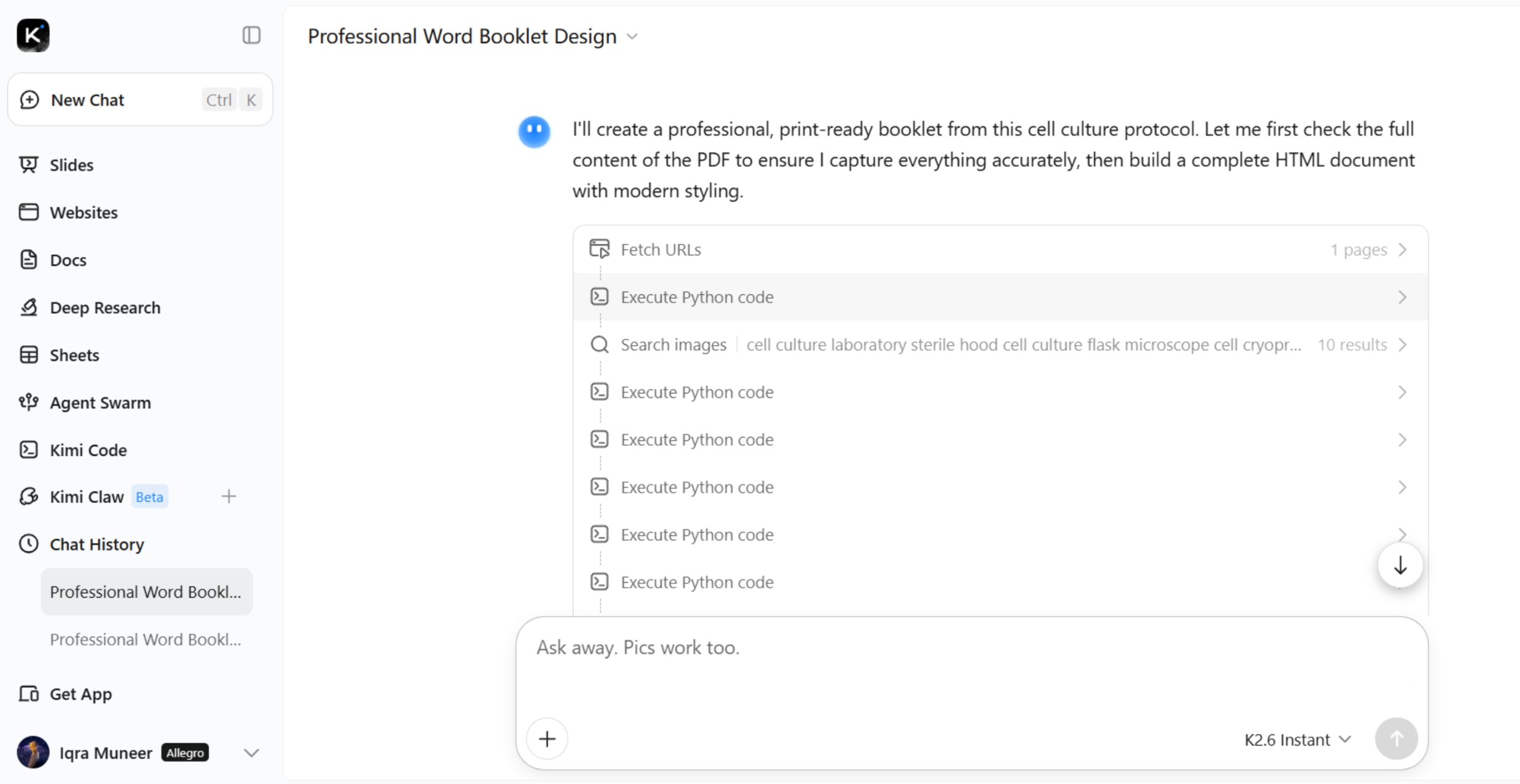 Let AI process and generate results