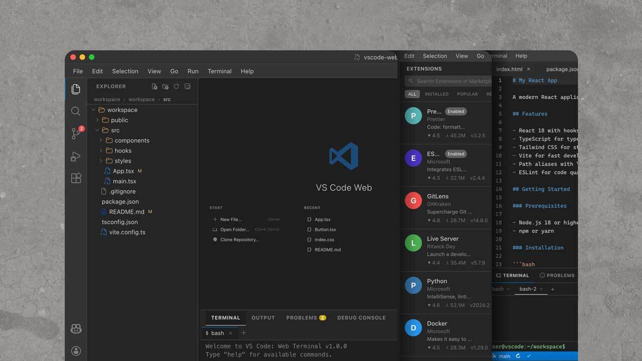 VS Code Web Replica