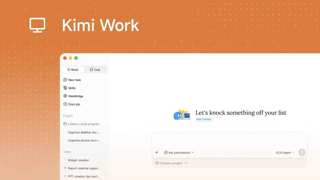 Kimi Work, the all-in-one desktop AI for your knowledge work