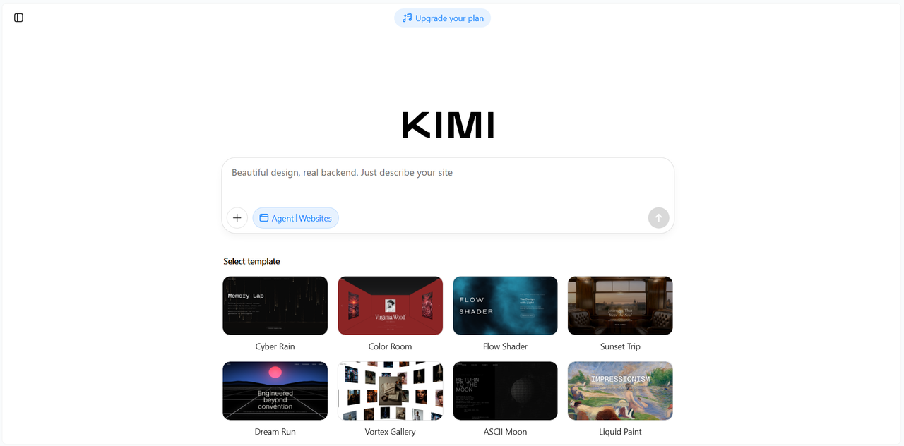 Kimi Websites - best landing page builders