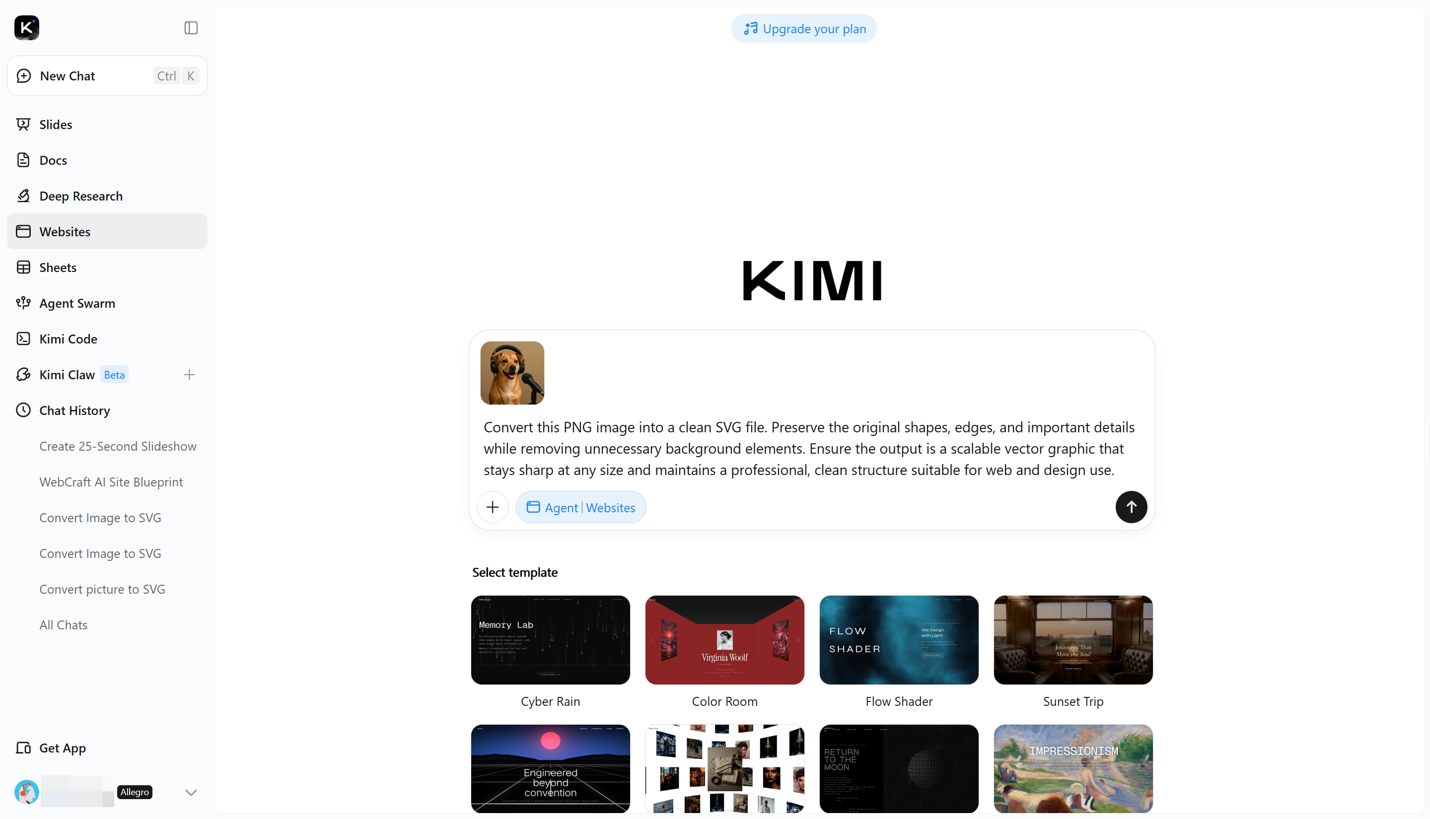 Uploading PNG file to Kimi