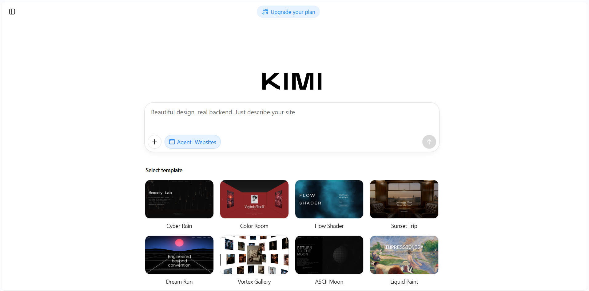 Kimi Websites - the best prototype website builder
