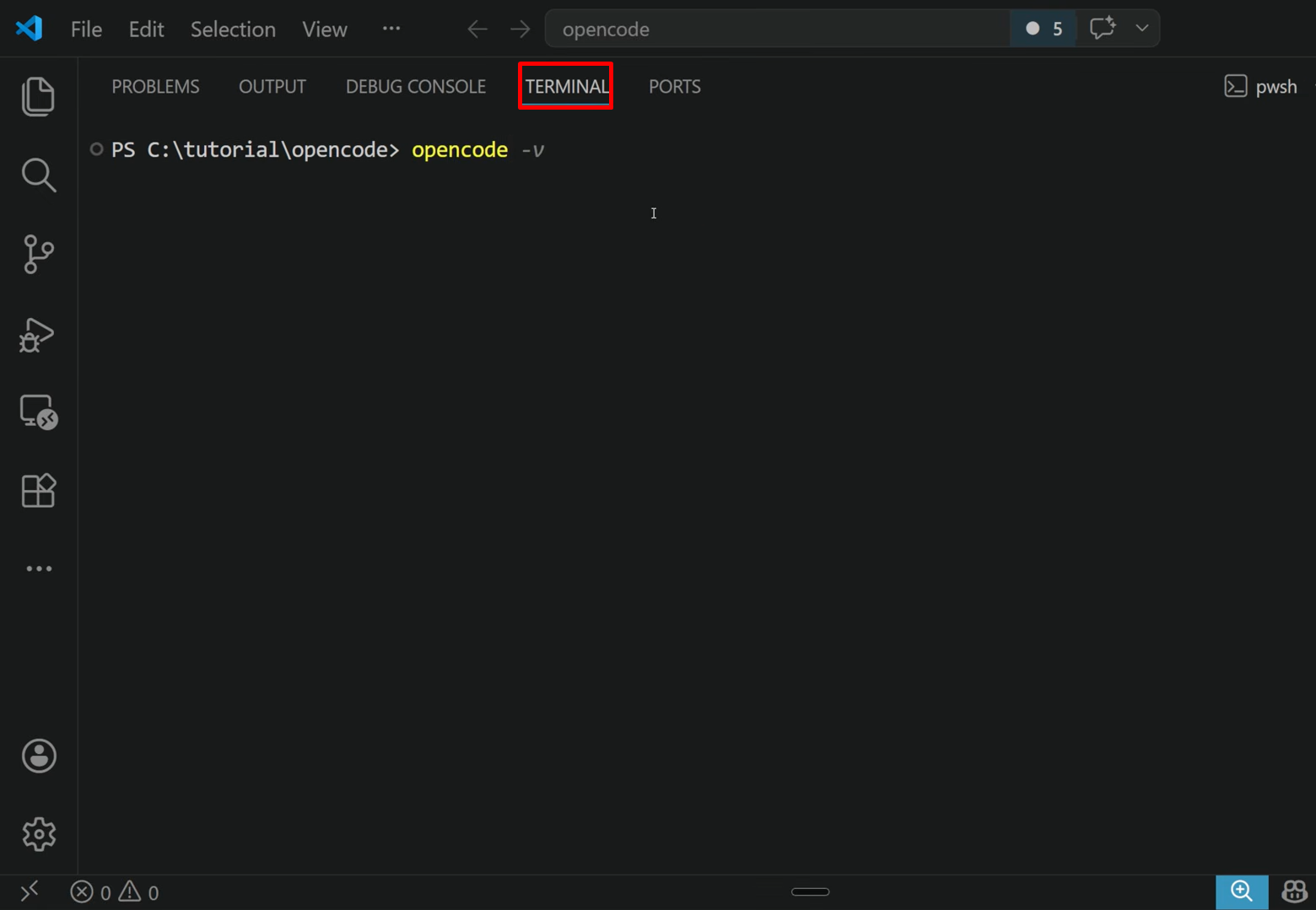 Open the global config folder