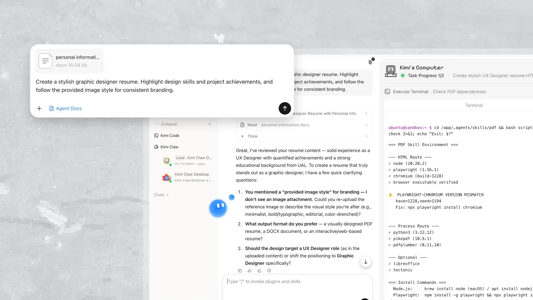 AI resume maker refining work experience descriptions