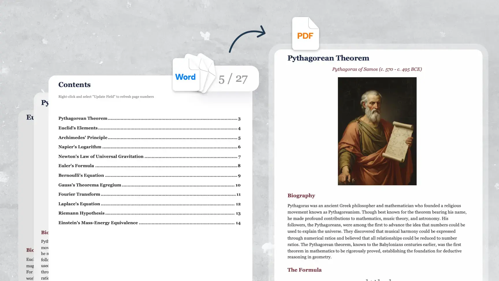 Long Word documents converted to PDF