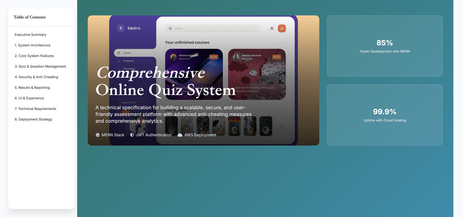Online Quiz Interface Report