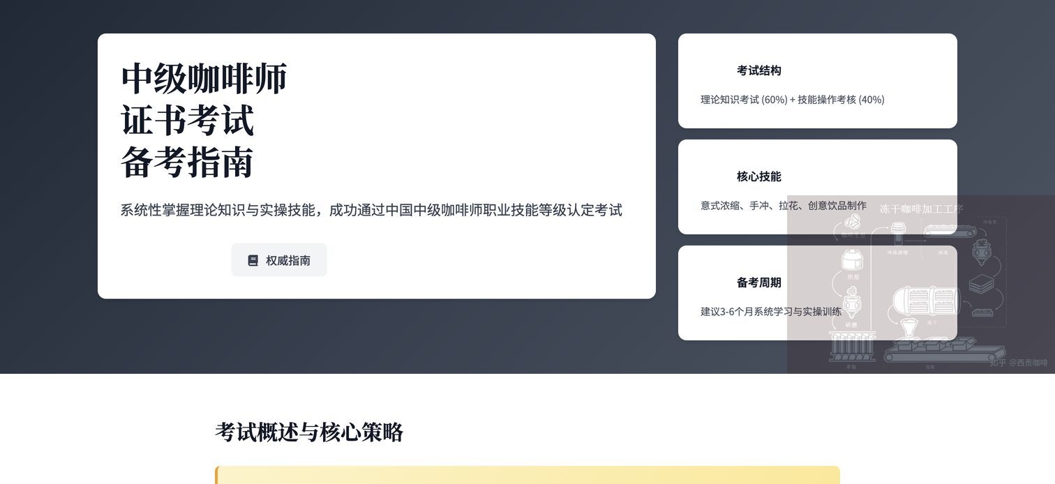 中级咖啡师考试备考指南
