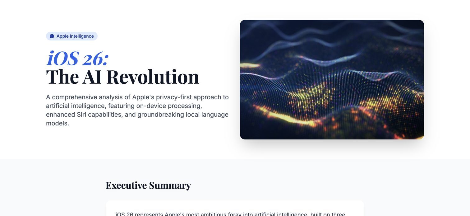 iOS 26 Intelligence Research