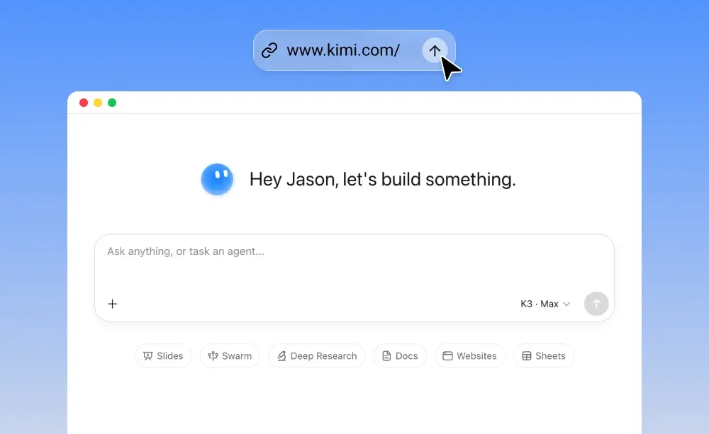 Users can access Kimi on the web at any laptop for seamless work experience