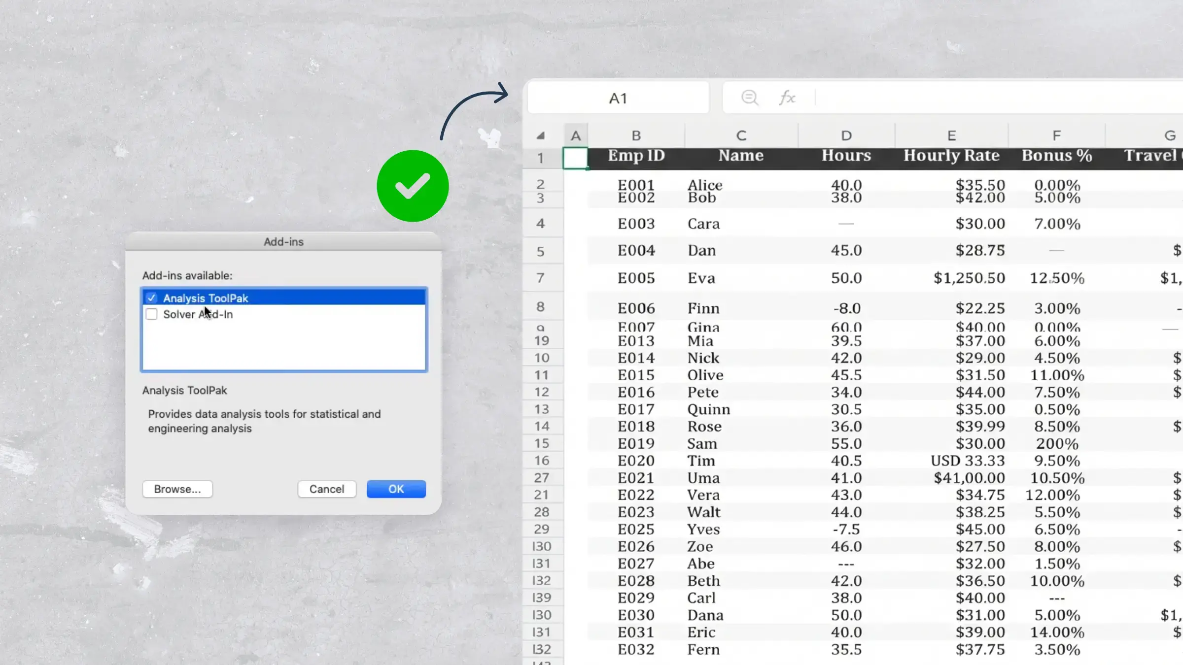 Comment ajouter l'analyse de données dans Excel sur Windows et Mac
