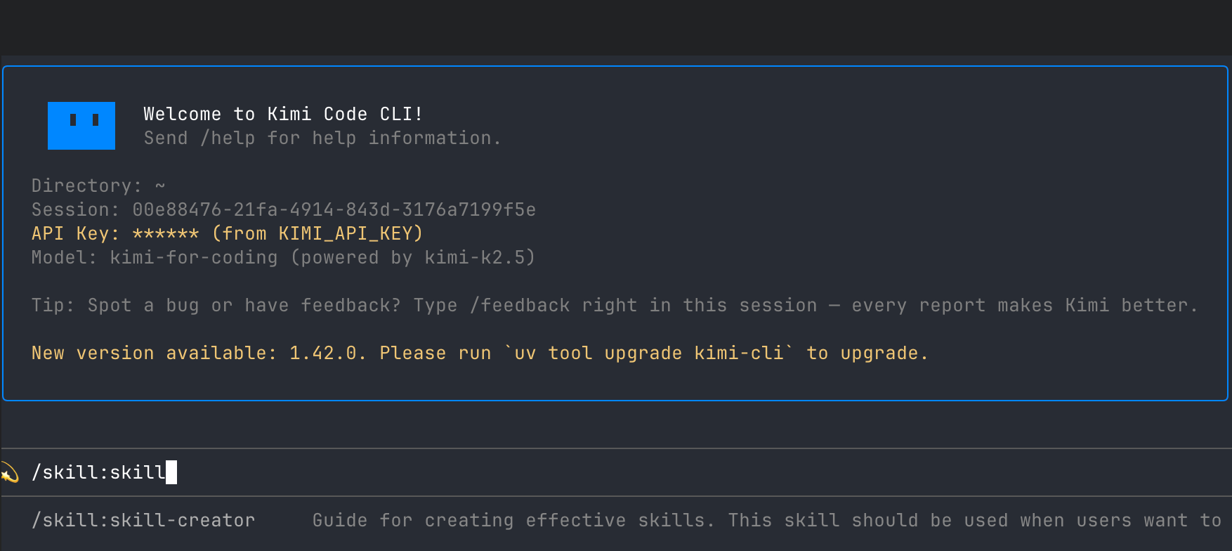 Interact with Kimi Code CLI